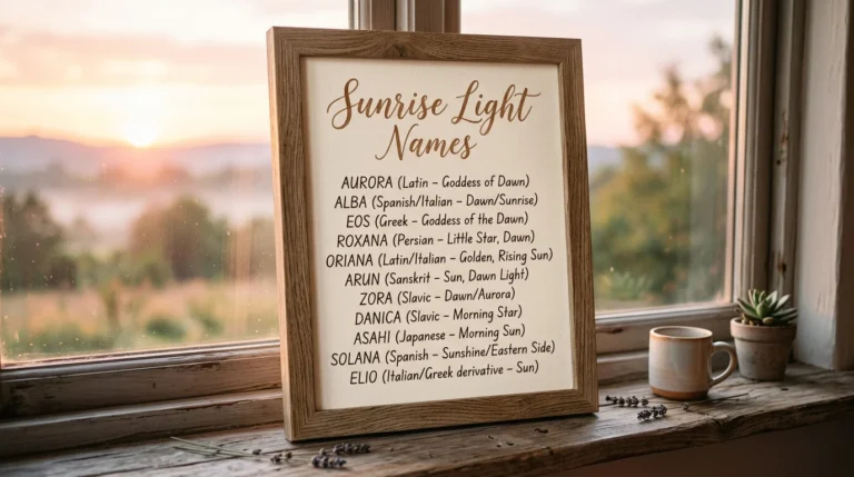 names that mean sunrise light